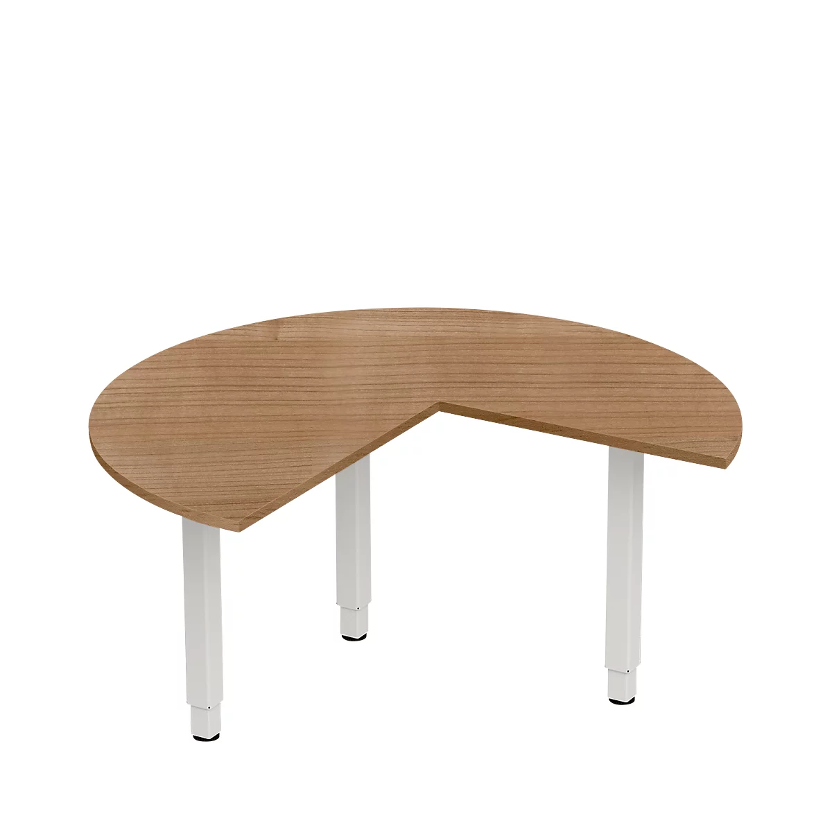 Schäfer Shop Genius Ansatztisch PLANOVA ergoSTYLE, 3/4 Kreis, Ansatz rechts oder links, Kirsche Romana-Dekor/weiß