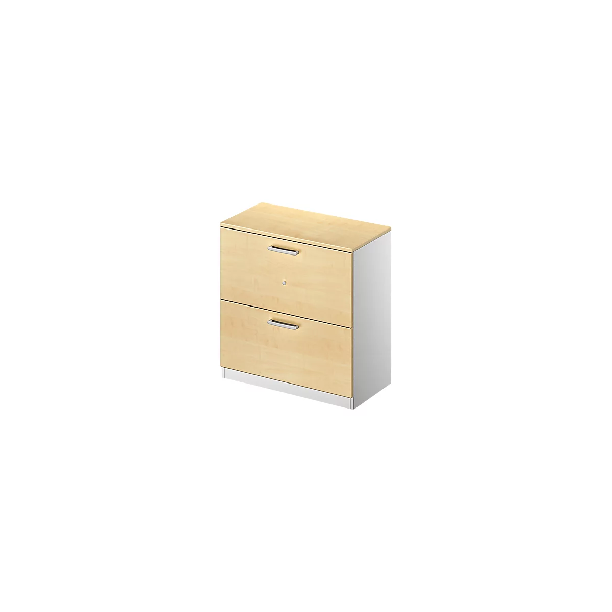 Schäfer Shop Genius archiefkast TETRIS SOLID, 2 OH, B 800 mm, afsluitbaar, met afdekplaat, ahorn decor/blank aluminium