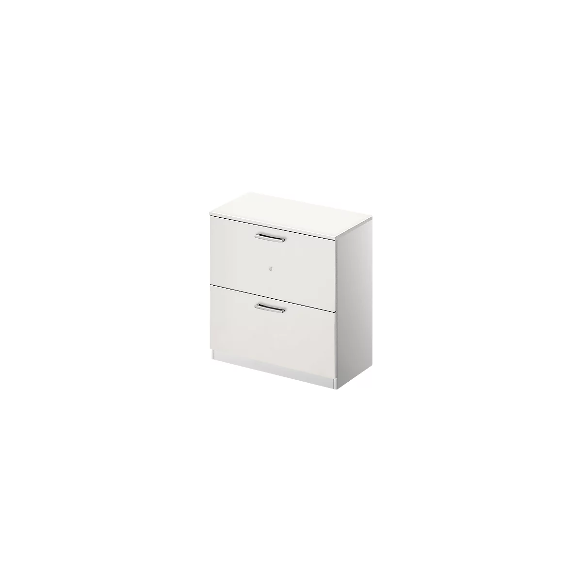 Schäfer Shop Genius archiefkast TETRIS SOLID, 2 OH, B 800 mm, afsluitbaar, met afdekplaat, alu wit/wit