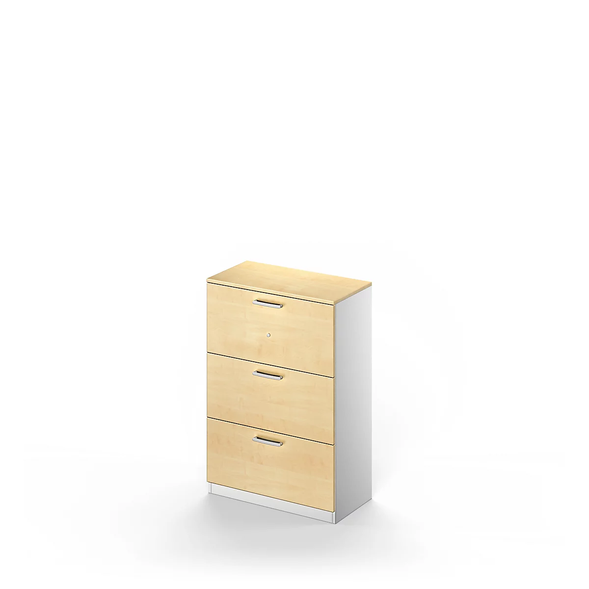 Schäfer Shop Genius archiefkast TETRIS SOLID, 3 laden, 3 OH B 800 x H 1170 mm, ahorn decor/blank aluminium