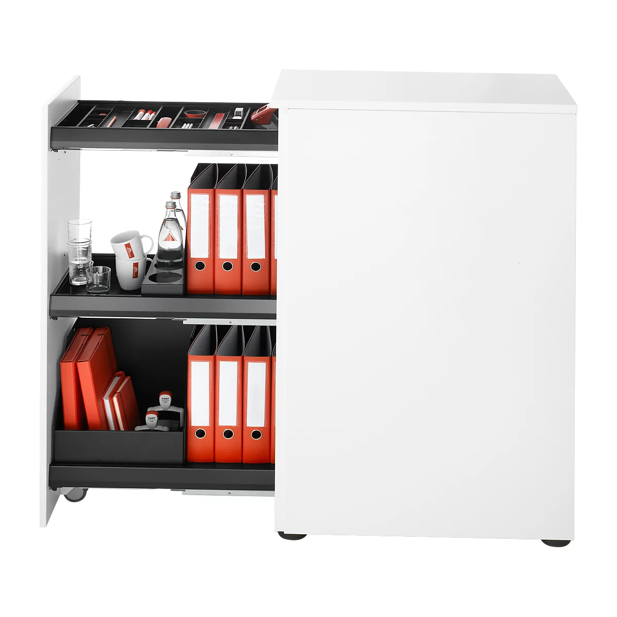 Schäfer Shop Genius Archivador alto, An 435 x P 800 x Al 1296 mm, blanco/blanco