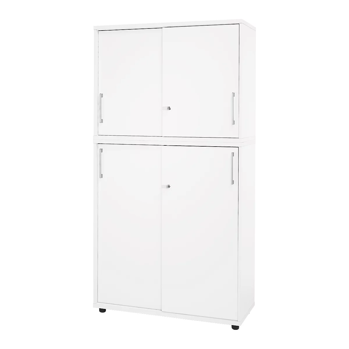 Schäfer Shop Genius Armario combinado, con 5 alturas de archivo, capacidad para máx. 60 archivadores estándar, blanco 