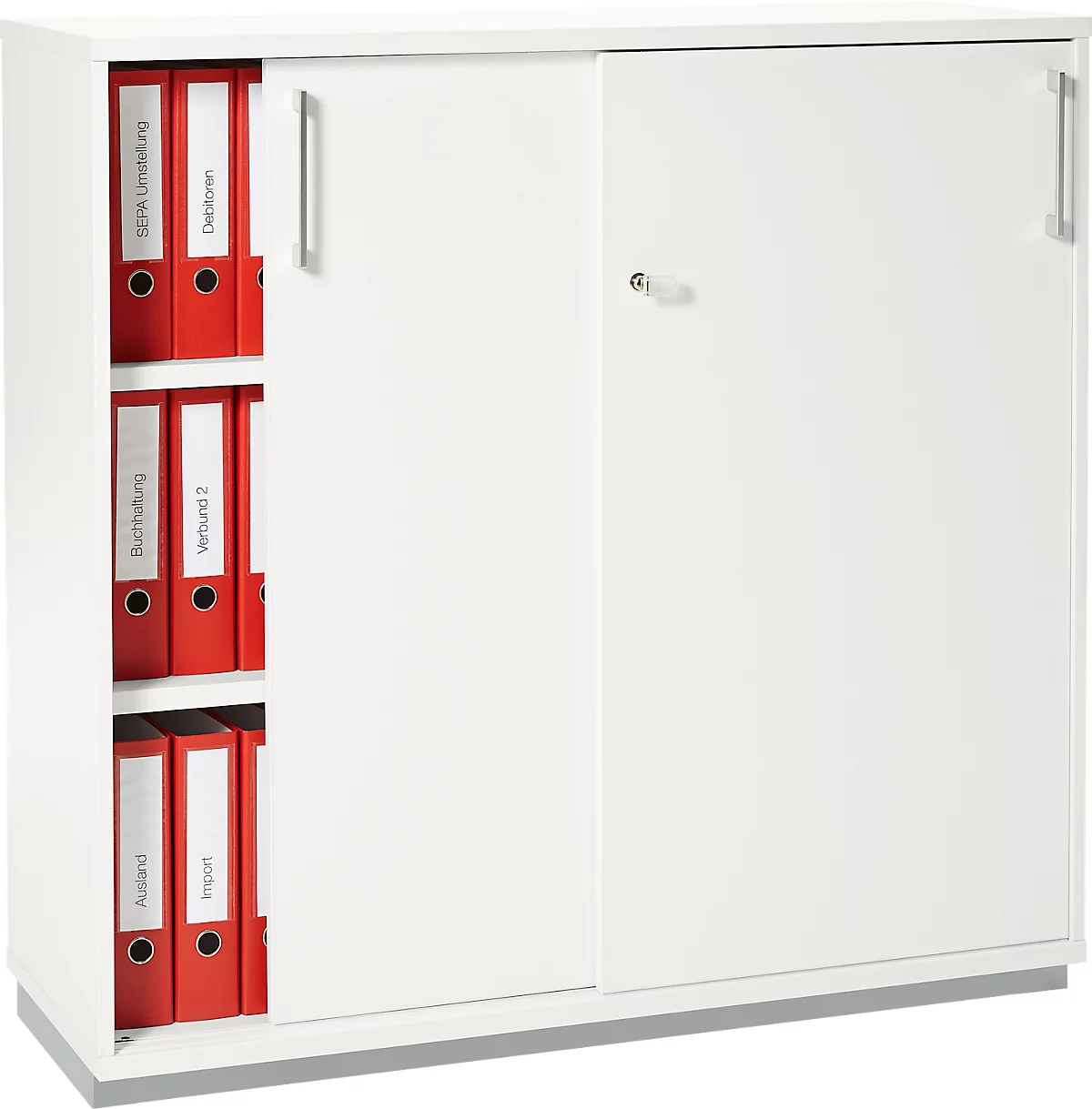 Schäfer Shop Genius armario con puertas correderas TETRIS WOOD, 3 OH, A 1200 mm, altura incl. deslizantes, blanco