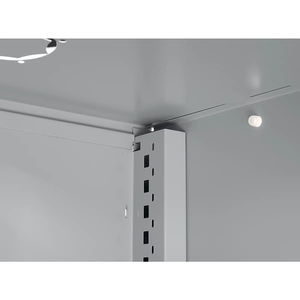 Schäfer Shop Genius armario de doble puerta FS, acero, con agujeros de ventilación, A 1055 x P 520 x A 1105 mm, 3 OH, aluminio blanco/aluminio blanco, hasta 300 kg