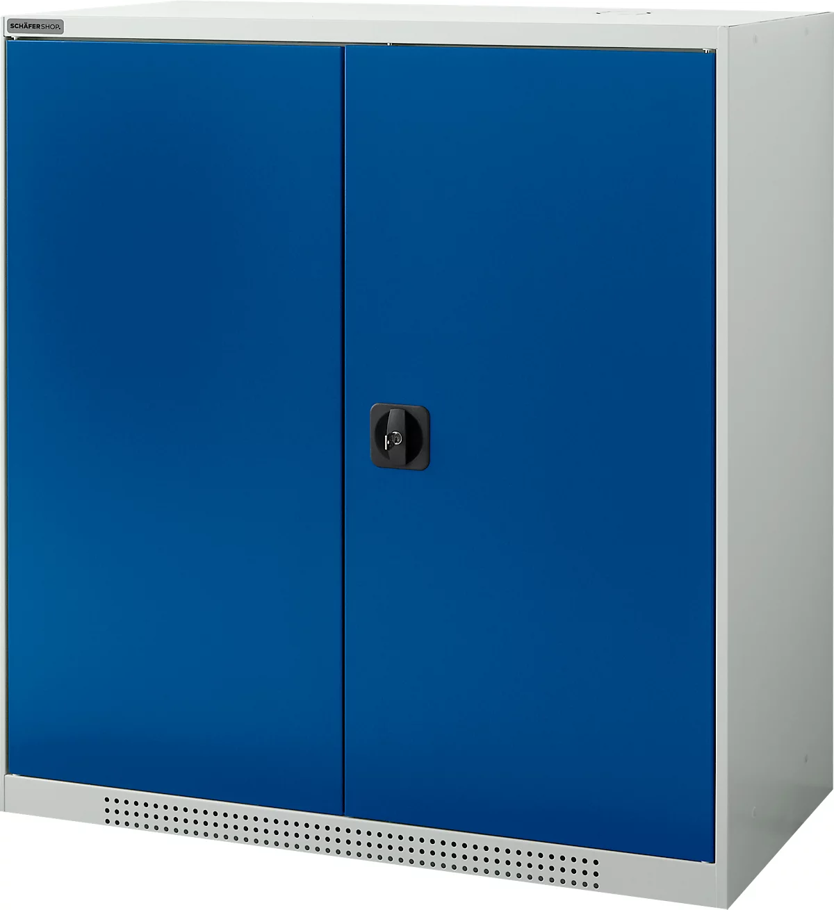 Schäfer Shop Genius armario de doble puerta FS, acero, con agujeros de ventilación, A 1055 x P 520 x A 1105 mm, 3 OH, gris claro/ azul genciana, hasta 300 kg