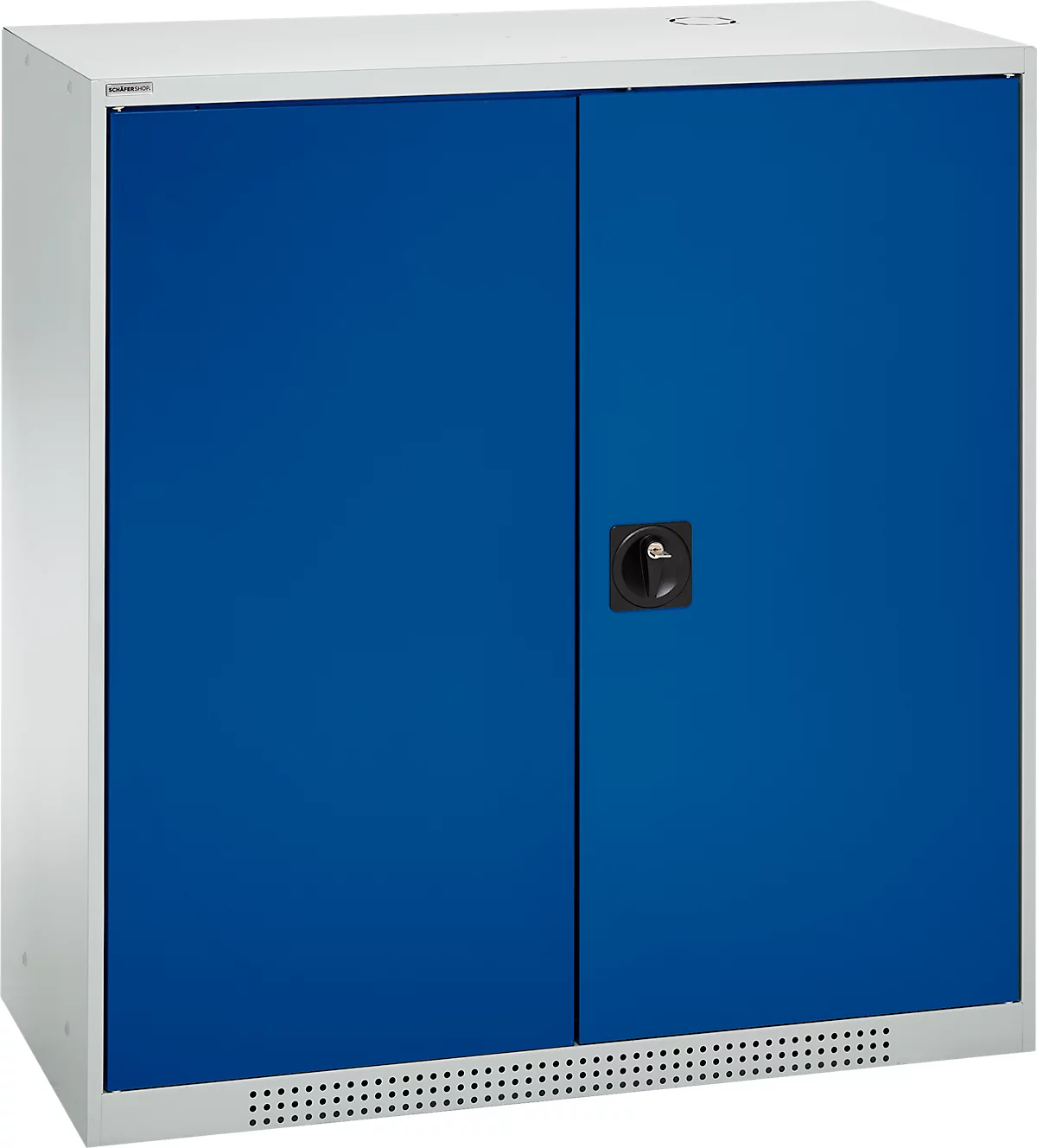 Schäfer Shop Genius armario de doble puerta FS, acero, con agujeros de ventilación, A 1055 x P 520 x A 1105 mm, 3 OH, gris claro/ azul genciana, hasta 300 kg