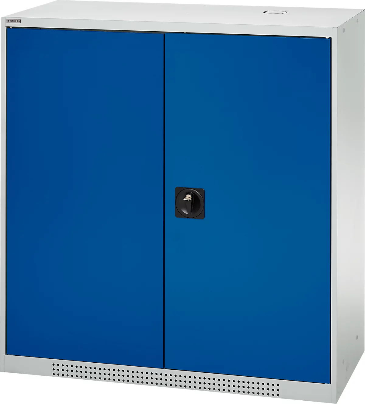 Schäfer Shop Genius armario de doble puerta FS, acero, con agujeros de ventilación, A 1055 x P 520 x A 1105 mm, 3 OH, gris claro/ azul genciana, hasta 300 kg