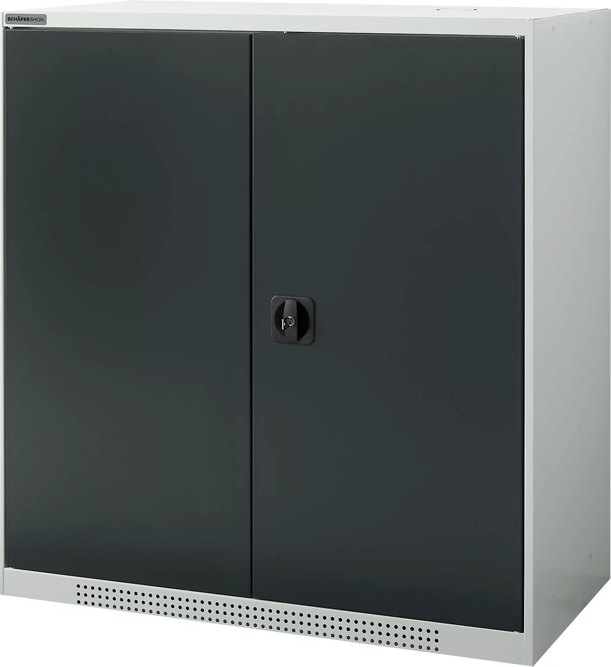 Schäfer Shop Genius armario de doble puerta FS, acero, con agujeros de ventilación, A 1055 x P 520 x A 1105 mm, 3 OH, gris claro/gris antracita, hasta 300 kg