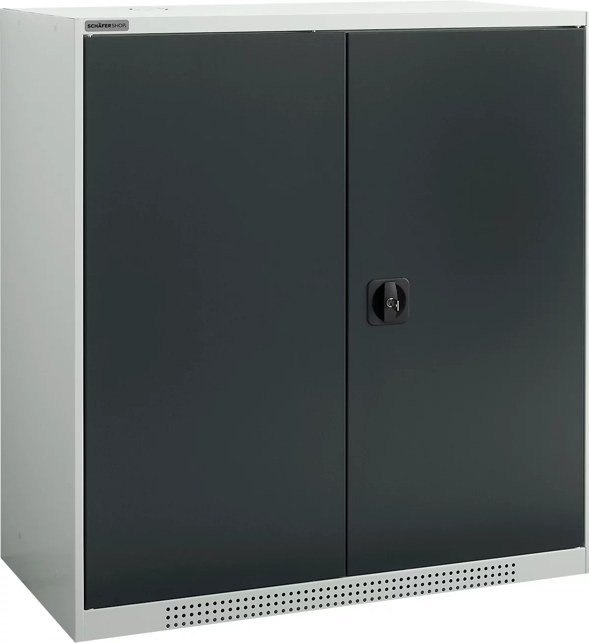 Schäfer Shop Genius armario de doble puerta FS, acero, con agujeros de ventilación, A 1055 x P 520 x A 1105 mm, 3 OH, gris claro/gris antracita, hasta 300 kg