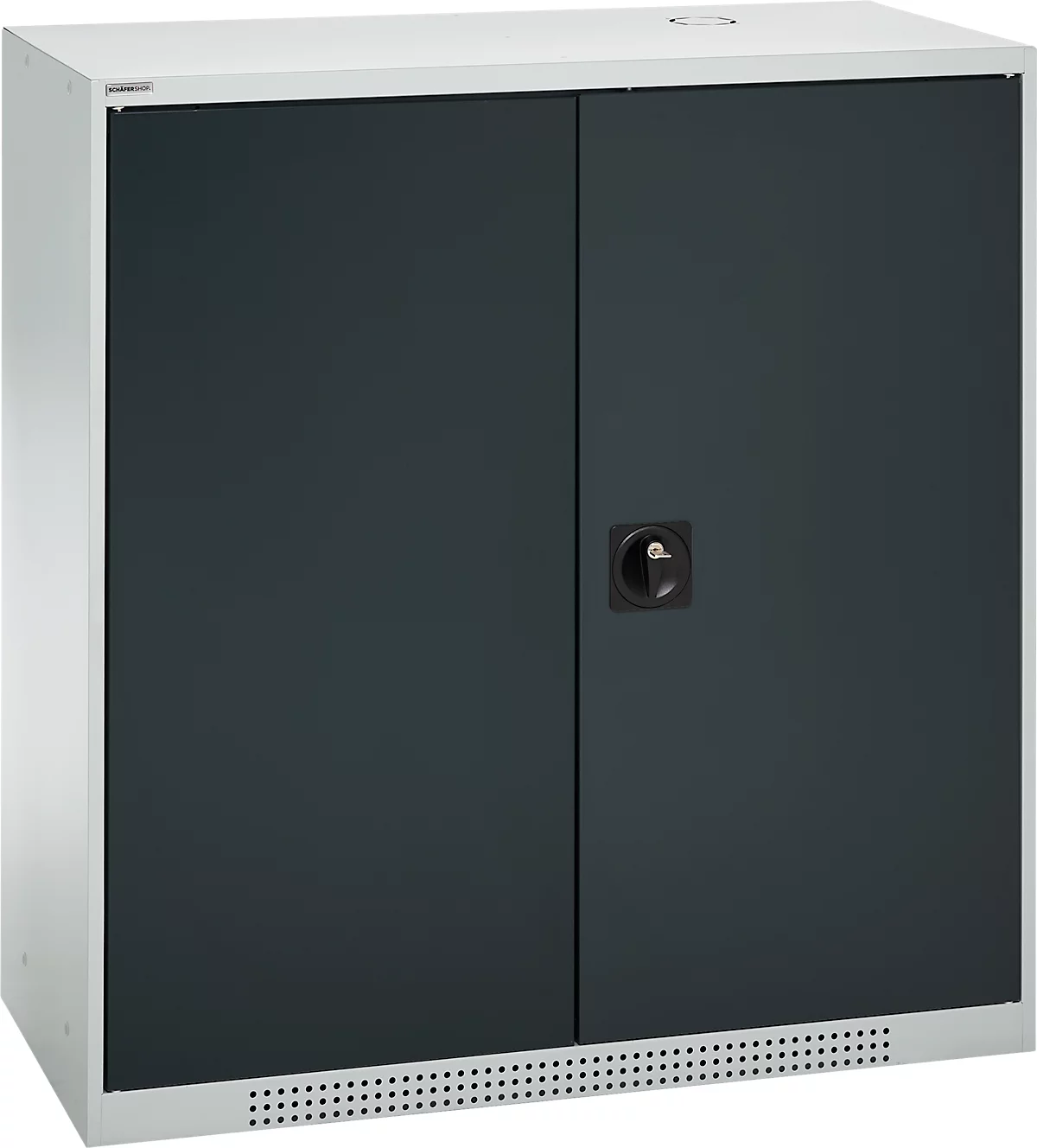 Schäfer Shop Genius armario de doble puerta FS, acero, con agujeros de ventilación, A 1055 x P 520 x A 1105 mm, 3 OH, gris claro/gris antracita, hasta 300 kg