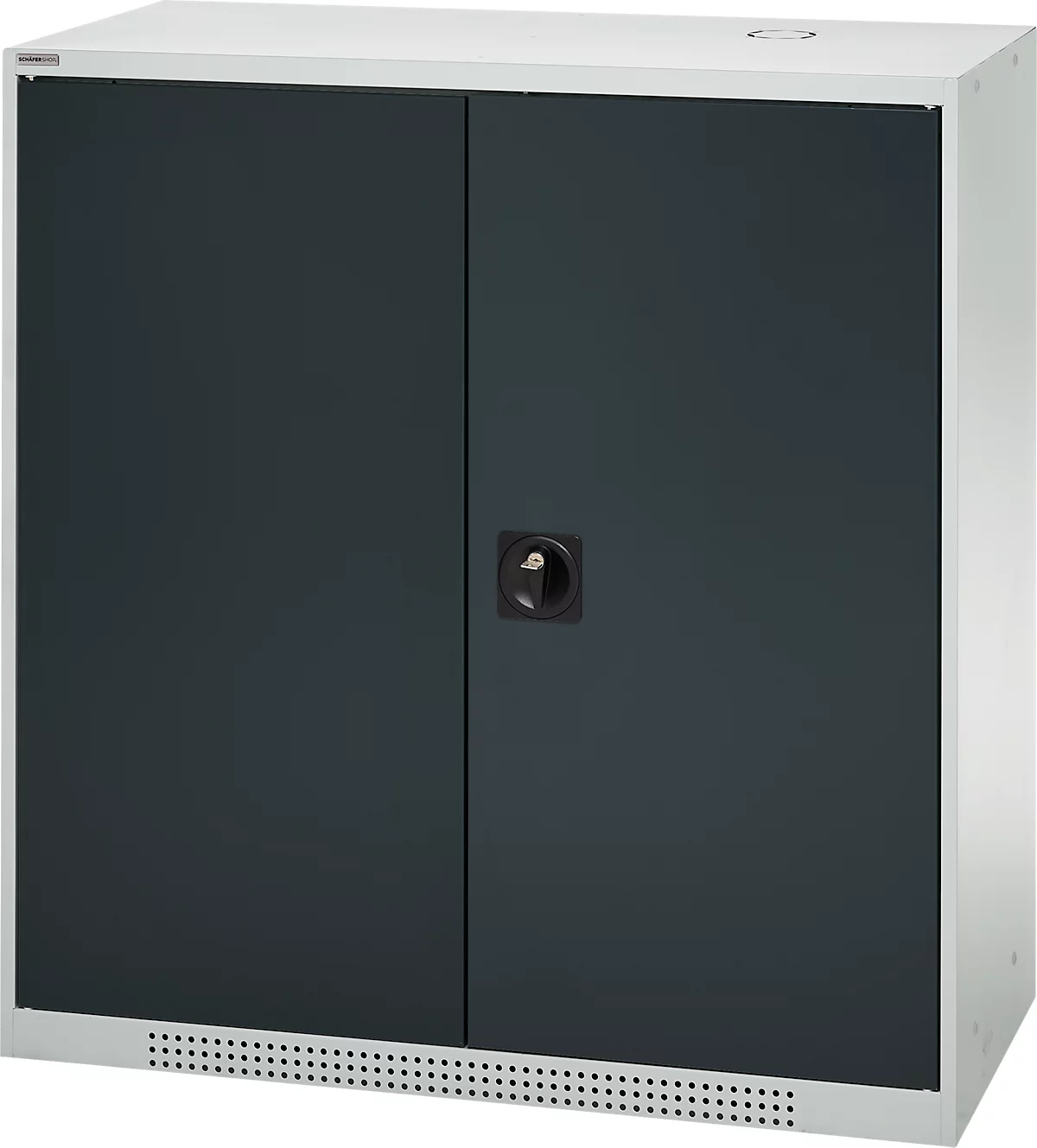 Schäfer Shop Genius armario de doble puerta FS, acero, con agujeros de ventilación, A 1055 x P 520 x A 1105 mm, 3 OH, gris claro/gris antracita, hasta 300 kg