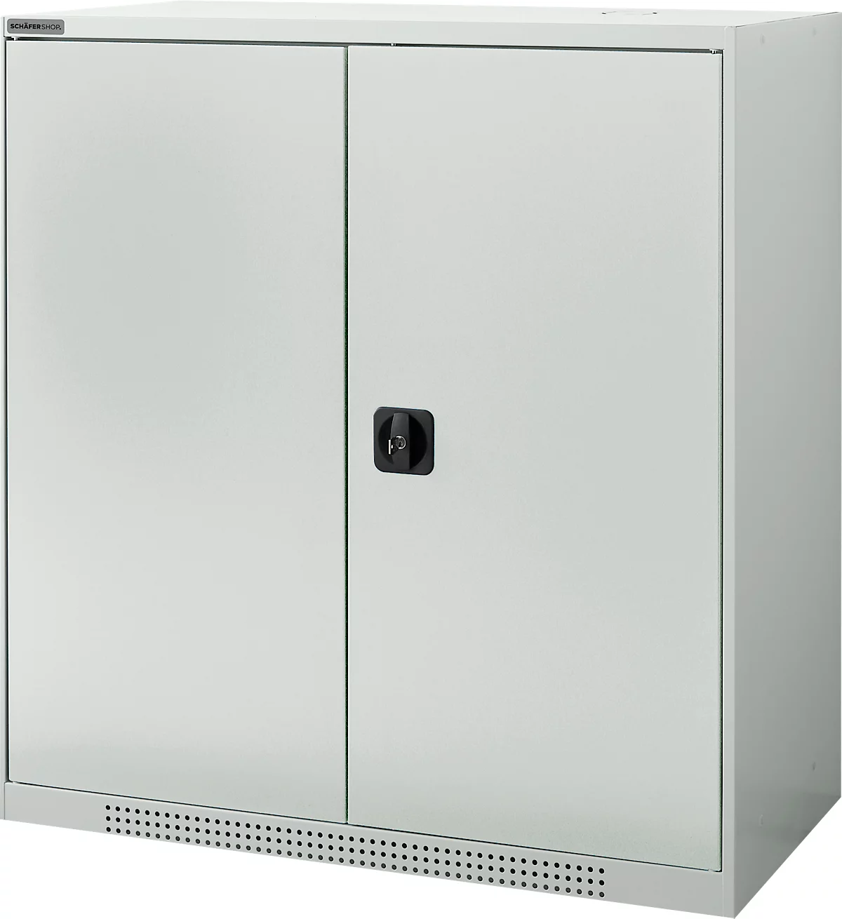 Schäfer Shop Genius armario de doble puerta FS, acero, con agujeros de ventilación, A 1055 x P 520 x A 1105 mm, 3 OH, gris claro/gris claro, hasta 300 kg