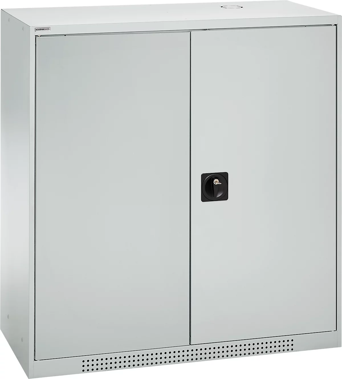 Schäfer Shop Genius armario de doble puerta FS, acero, con agujeros de ventilación, A 1055 x P 520 x A 1105 mm, 3 OH, gris claro/gris claro, hasta 300 kg