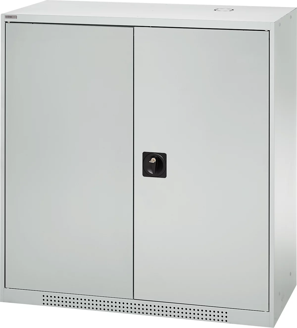 Schäfer Shop Genius armario de doble puerta FS, acero, con agujeros de ventilación, A 1055 x P 520 x A 1105 mm, 3 OH, gris claro/gris claro, hasta 300 kg