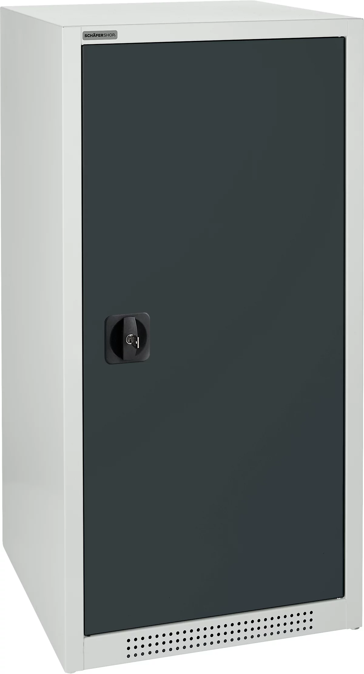 Schäfer Shop Genius armario de doble puerta FS, acero, con agujeros de ventilación, A 545 x P 520 x A 1105 mm, 3 OH, gris claro/gris antracita, hasta 150 kg