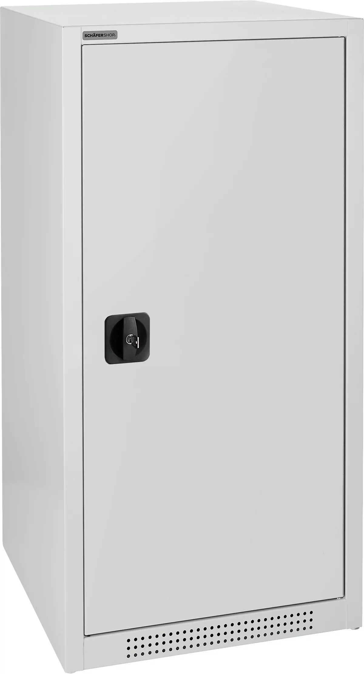 Schäfer Shop Genius armario de doble puerta FS, acero, con agujeros de ventilación, A 545 x P 520 x A 1105 mm, 3 OH, gris claro/gris claro, hasta 150 kg