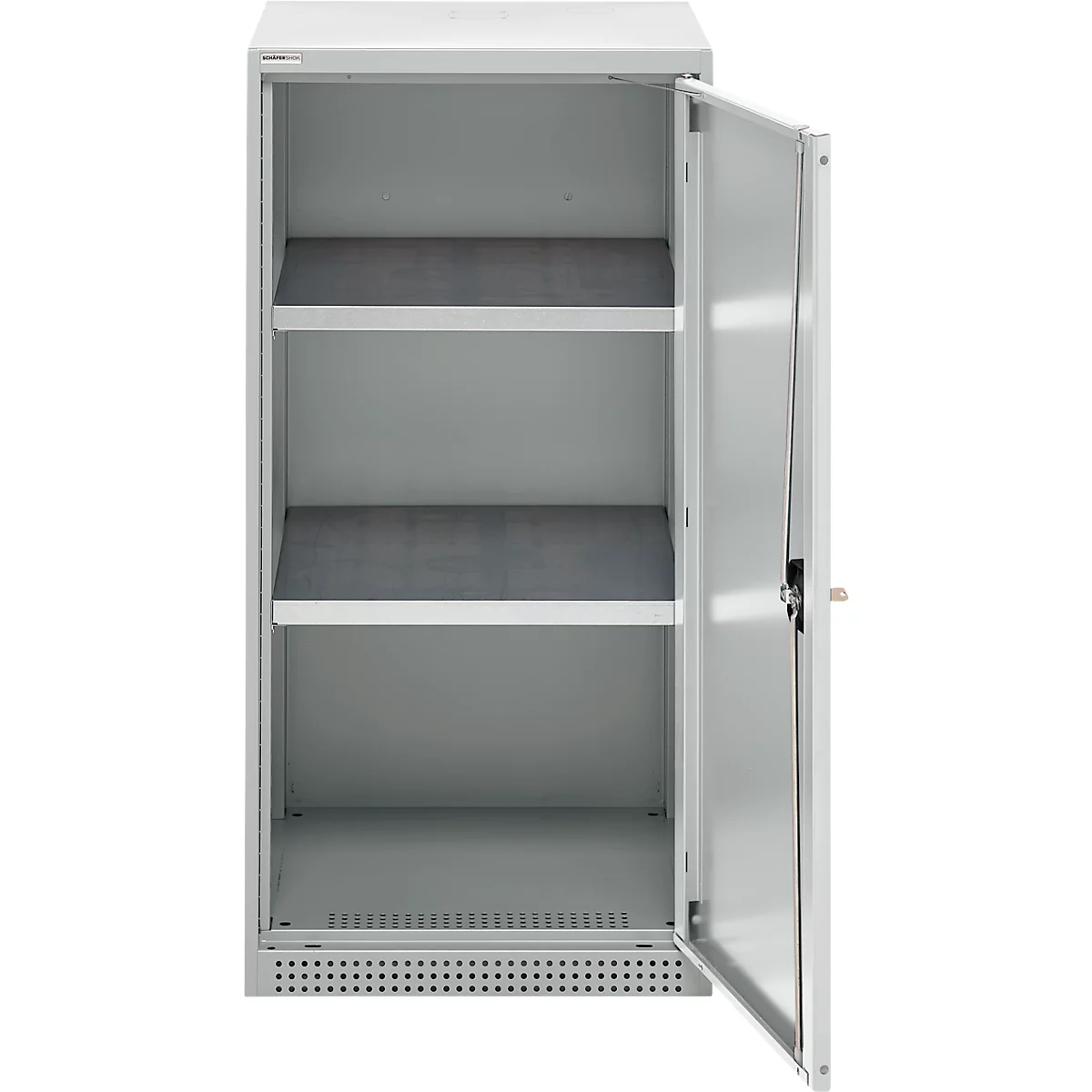 Schäfer Shop Genius armario de doble puerta FS, acero, con agujeros de ventilación, A 545 x P 520 x A 1105 mm, 3 OH, gris claro/gris claro, hasta 150 kg