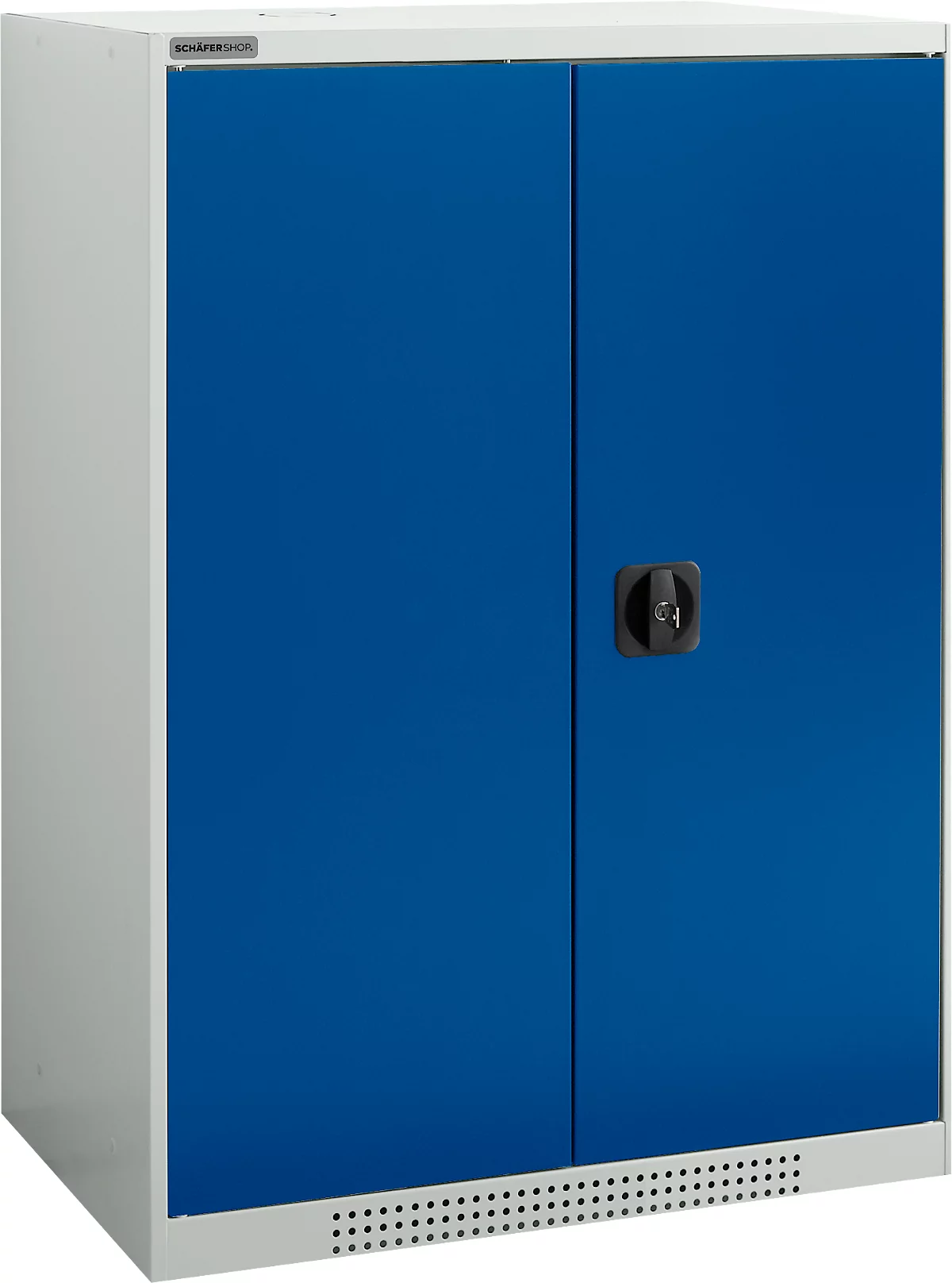 Schäfer Shop Genius armario de doble puerta FS, acero, con agujeros de ventilación, A 810 x P 520 x A 1105 mm, 3 OH, gris claro/ azul genciana, hasta 180 kg
