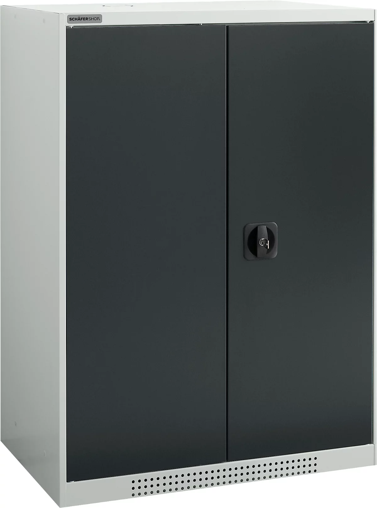 Schäfer Shop Genius armario de doble puerta FS, acero, con agujeros de ventilación, A 810 x P 520 x A 1105 mm, 3 OH, gris claro/gris antracita, hasta 180 kg