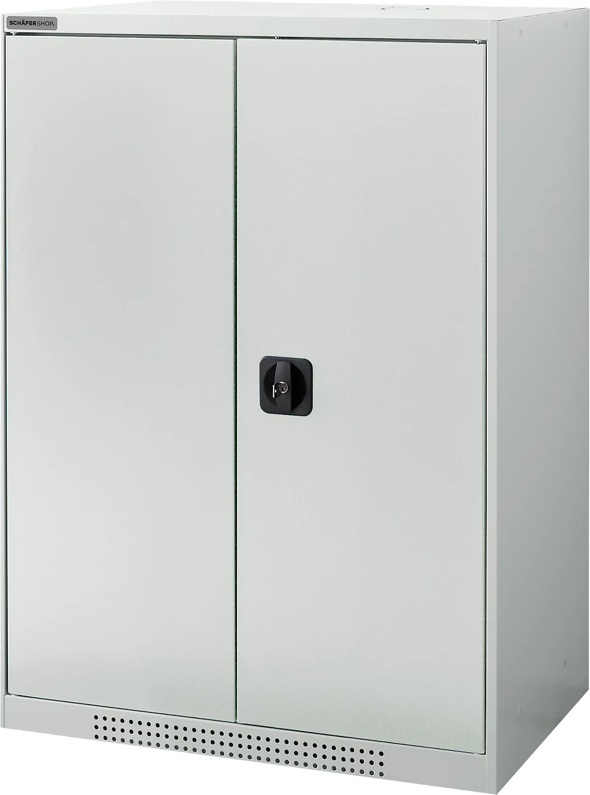 Schäfer Shop Genius armario de doble puerta FS, acero, con agujeros de ventilación, A 810 x P 520 x A 1105 mm, 3 OH, gris claro/gris claro, hasta 180 kg