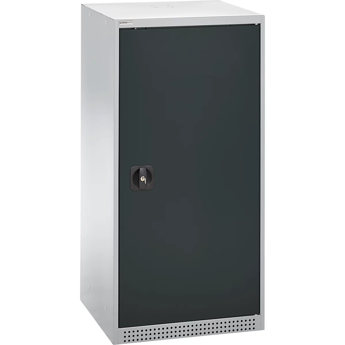 Schäfer Shop Genius armario de doble puerta FS, acero, con orificios de ventilación, A 545 x P 520 x A 1105 mm, 3 OH, aluminio blanco/gris antracita, hasta 150 kg