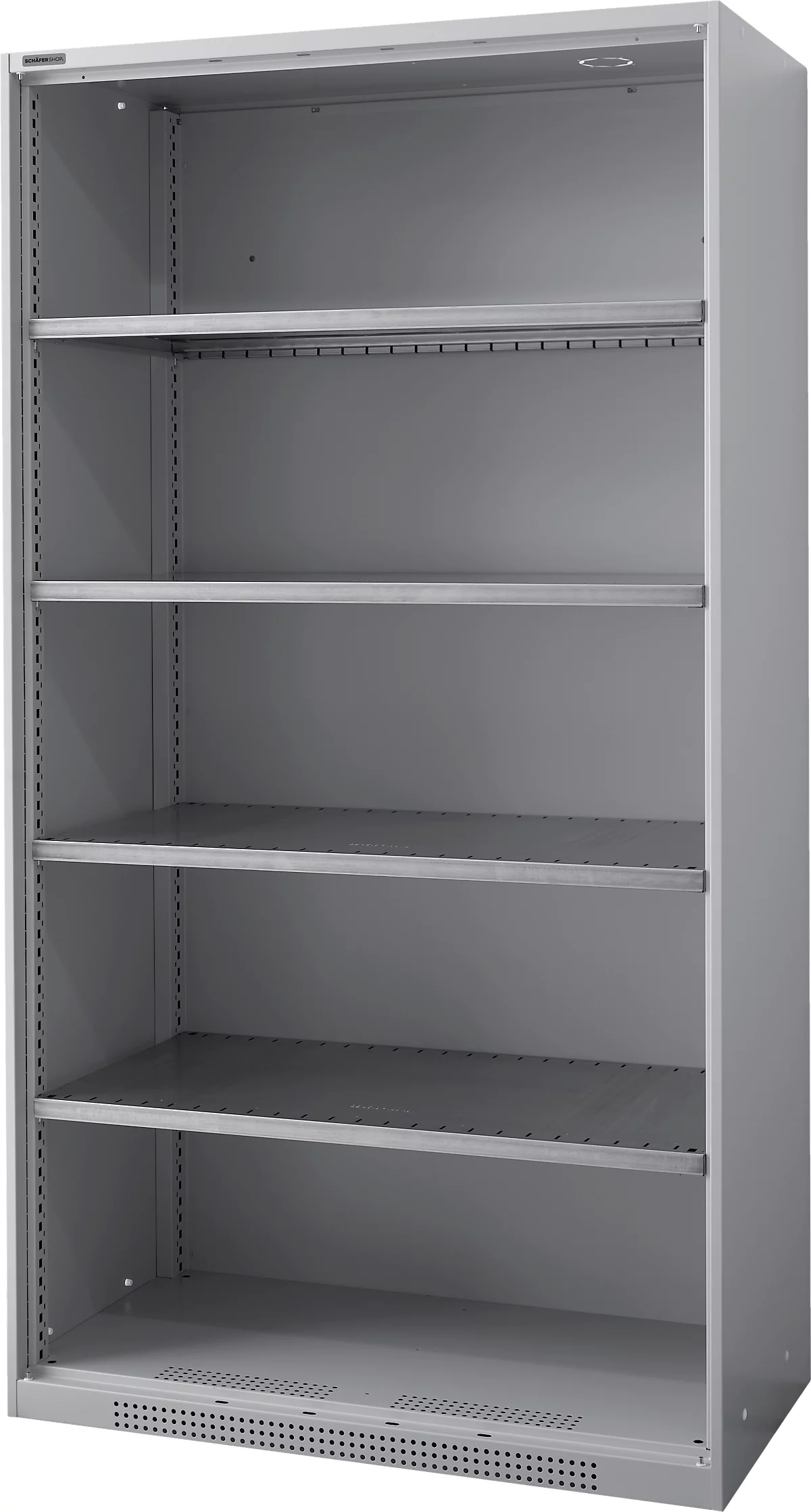 Schäfer Shop Genius armario de estantería para mercancías pesadas FS, chapa de acero, ancho 1055 x fondo 520 x alto 1950 mm, 5 OH, aluminio blanco, hasta 1000 kg