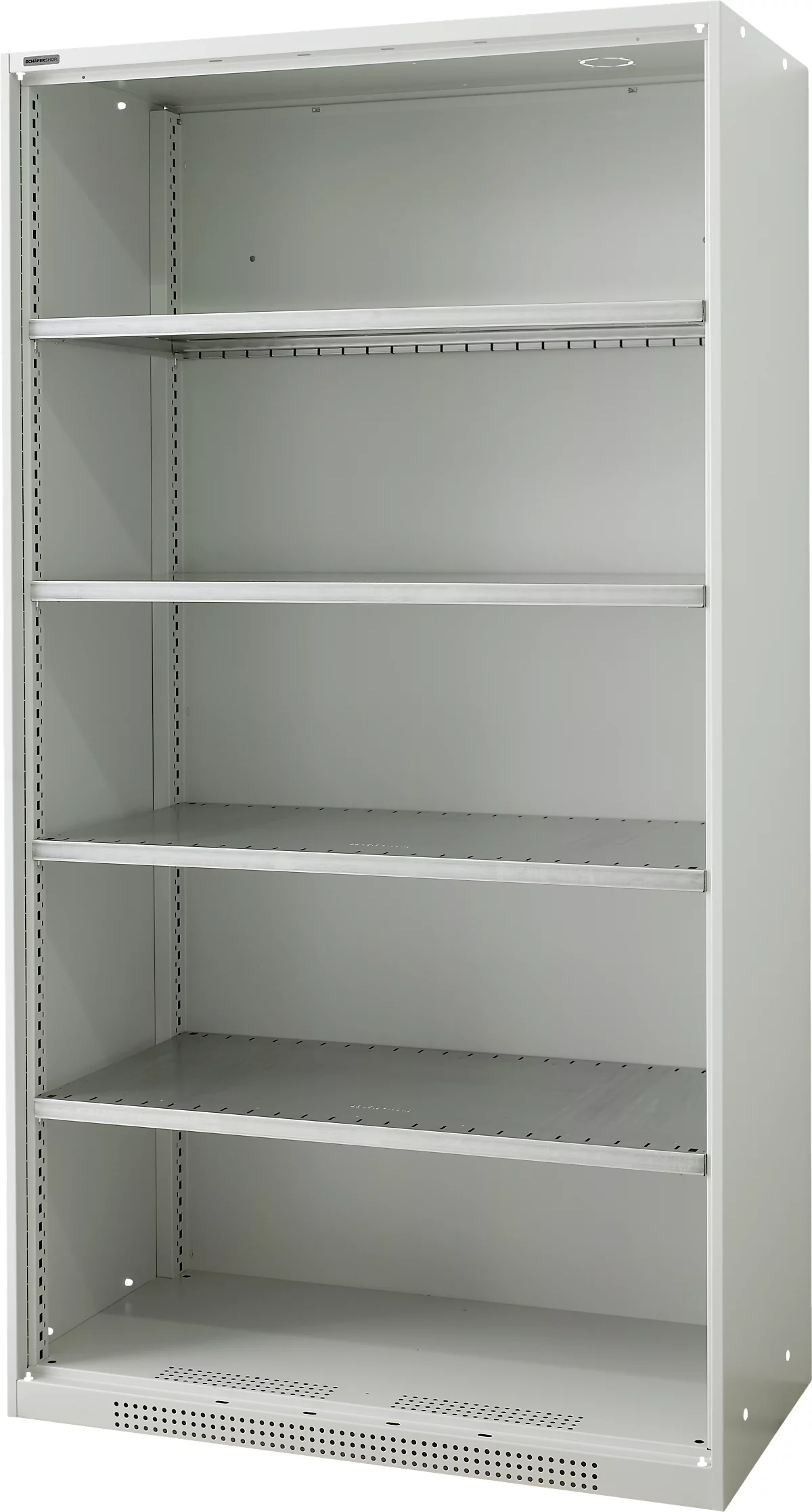 Schäfer Shop Genius armario de estanterías para mercancías pesadas FS, chapa de acero, ancho 1055 x fondo 520 x alto 1950 mm, 5 OH, gris claro, hasta 1000 kg