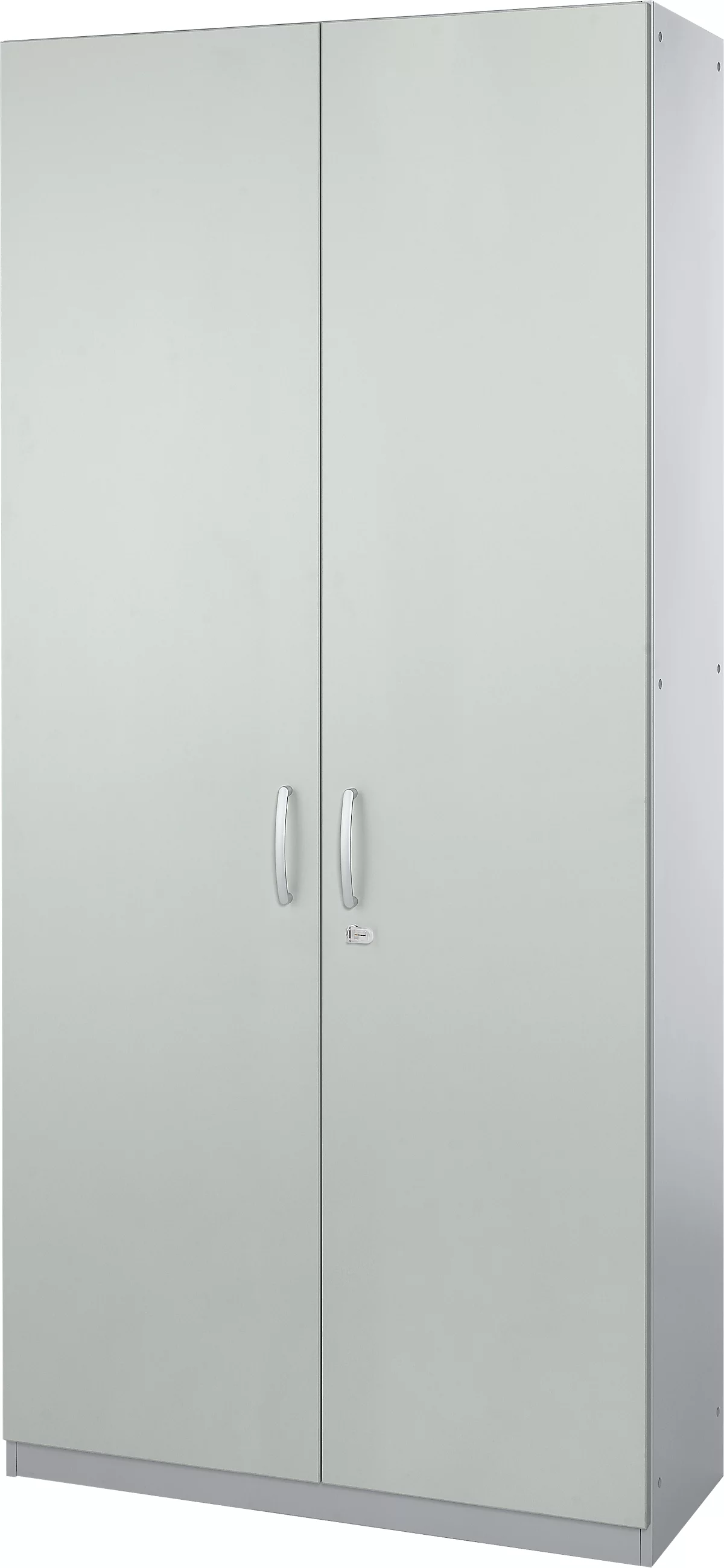 Schäfer Shop Genius Armario de puertas batientes TETRIS SOLID, cuerpo de acero, 5 AA, An 1200 mm, con cerradura, gris luminoso/aluminio blanco