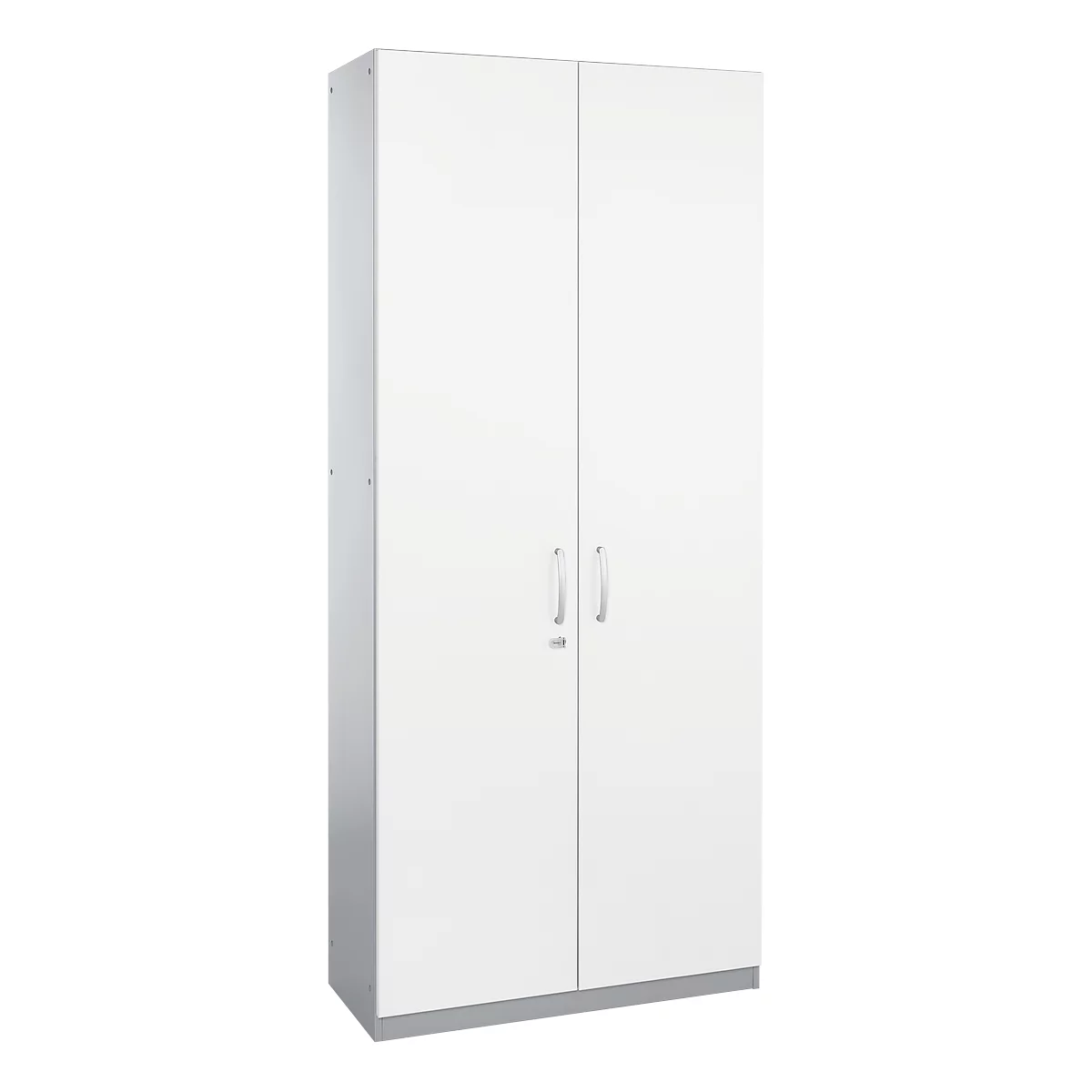 Schäfer Shop Genius Armario de puertas batientes TETRIS SOLID, cuerpo de acero, 6 AA, An 1000 mm, con cerradura, blanco/aluminio blanco