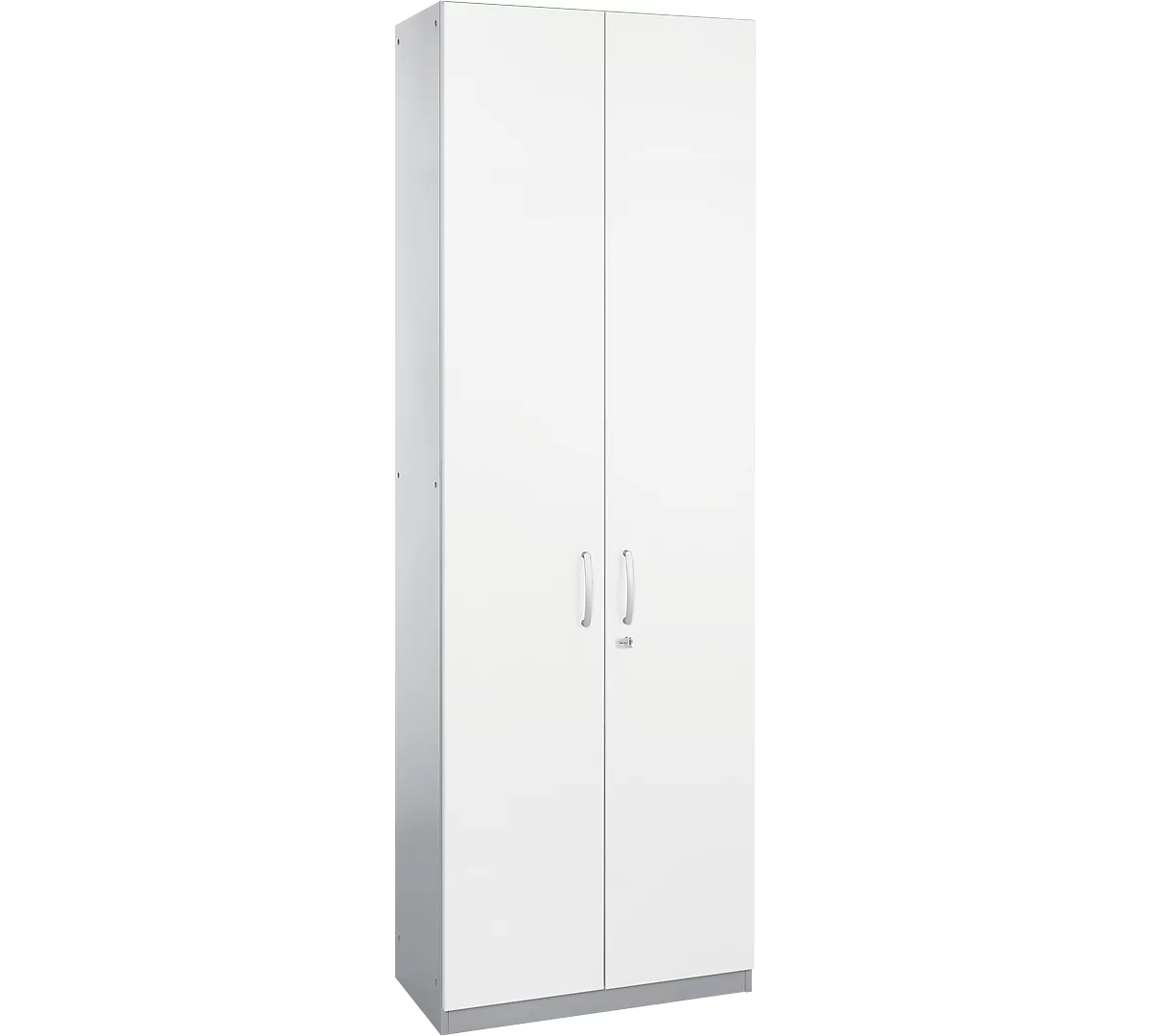 Schäfer Shop Genius Armario de puertas batientes TETRIS SOLID, cuerpo de acero, 6 AA, An 800 mm, con cerradura, blanco/aluminio blanco