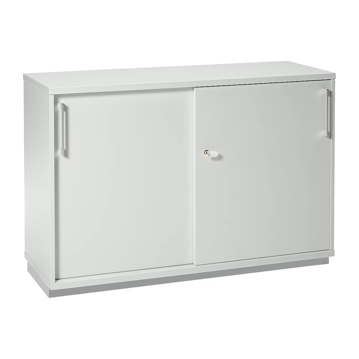 Schäfer Shop Genius armario de puertas correderas TETRIS WOOD, 2 OH, incl. zócalo de acero, An 1200 x Pr 421 x Al 800 mm, gris claro