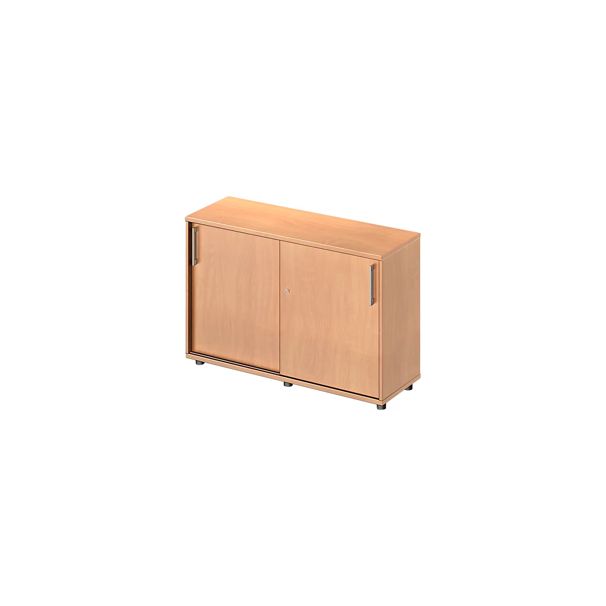 Schäfer Shop Genius armario de puertas correderas TETRIS WOOD, 2 OH, W 1200 x D 421 x H 800 mm, altura incluyendo los deslizadores, decoración de haya