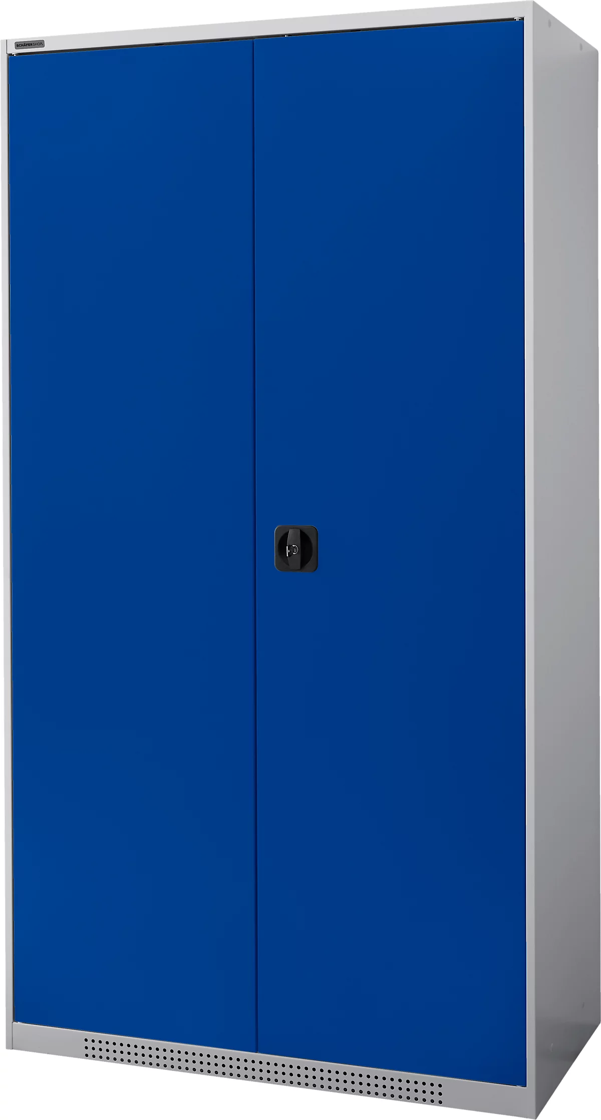 Schäfer Shop Genius armario para cargas pesadas FS, chapa de acero, ancho 1055 x fondo 520 x alto 1950 mm, 5 OH, aluminio blanco/azul marino, hasta 1000 kg