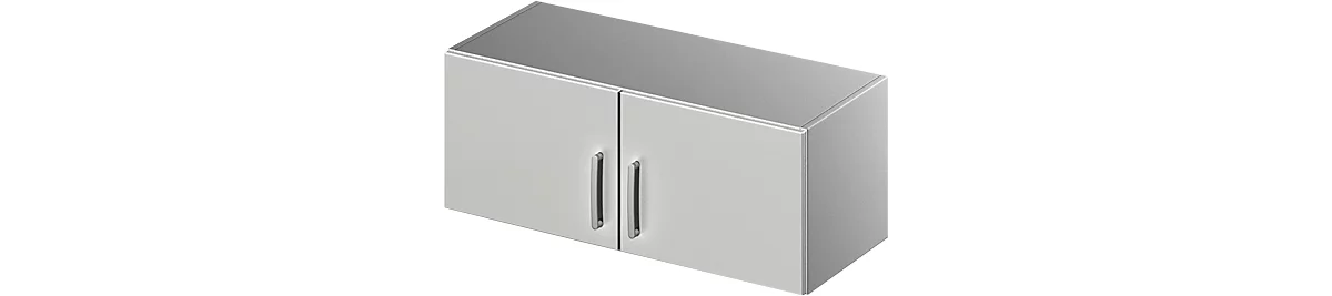 Schäfer Shop Genius Armario superior TETRIS SOLID, cuerpo de acero, 1 AA, An 1000 mm, gris luminoso/aluminio blanco