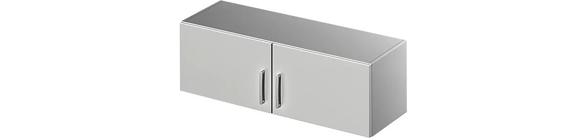 Schäfer Shop Genius Armario superior TETRIS SOLID, cuerpo de acero, 1 AA, An 1200 mm, gris luminoso/aluminio blanco