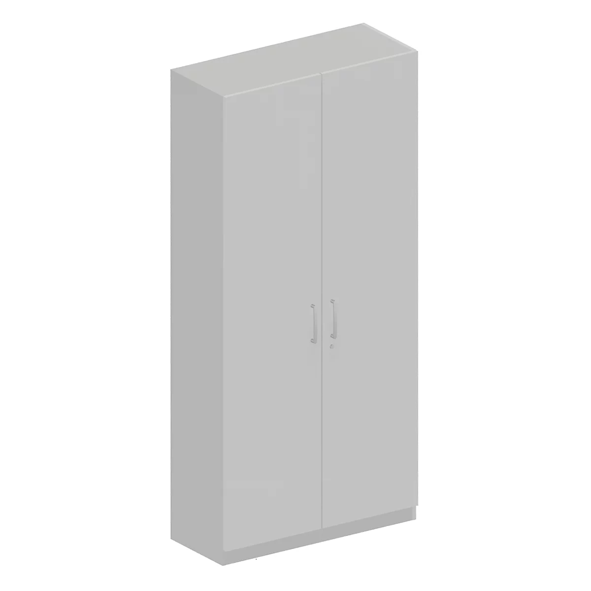 Schäfer Shop Genius Armario TETRIS SOLID, 5 alturas de archivo, 1 balda, barra de colgar, con cerradura, ancho 1000 x fondo 412 x alto 2143 mm, aluminio blanco/gris claro