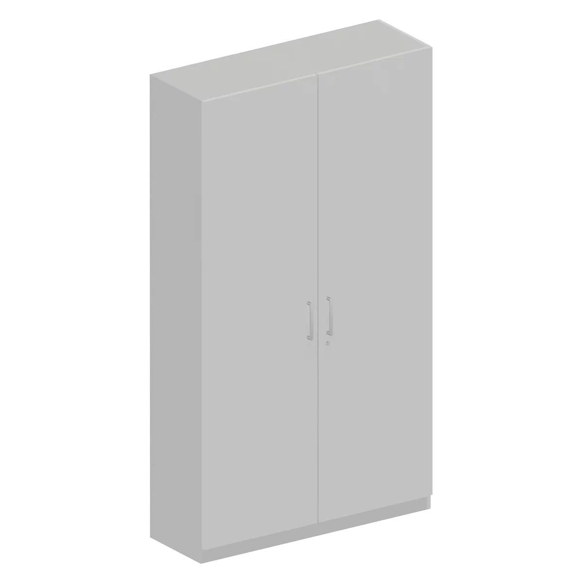 Schäfer Shop Genius Armario TETRIS SOLID, 5 alturas de archivo, 1 balda, barra de colgar, con cerradura, ancho 1200 x fondo 412 x alto 2143 mm, aluminio blanco/gris claro