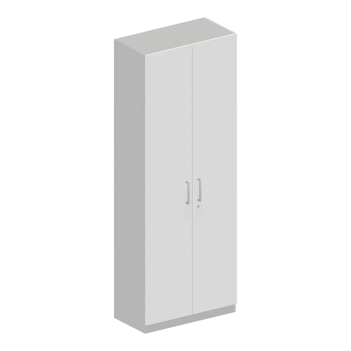 Schäfer Shop Genius Armario TETRIS SOLID, 6 alturas de archivo, 1 balda, barra de colgar, con cerradura, ancho 800 x fondo 412 x alto 2239 mm, aluminio blanco/blanco