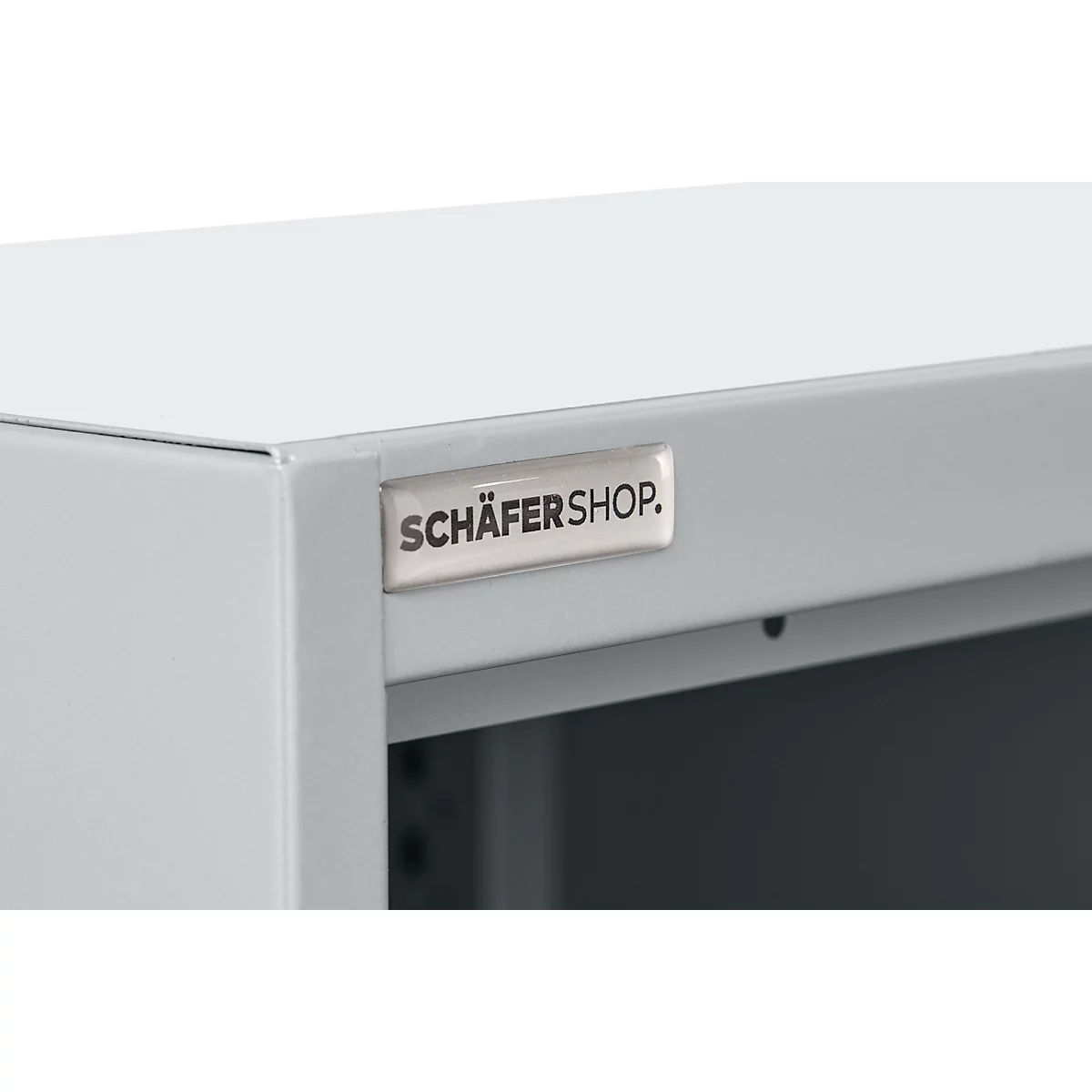 Schäfer Shop Genius armoire à double porte FS, acier, avec trous de ventilation, L 545 x P 520 x H 1105 mm, 3 OH, blanc aluminium/gris anthracite, jusqu'à 150 kg