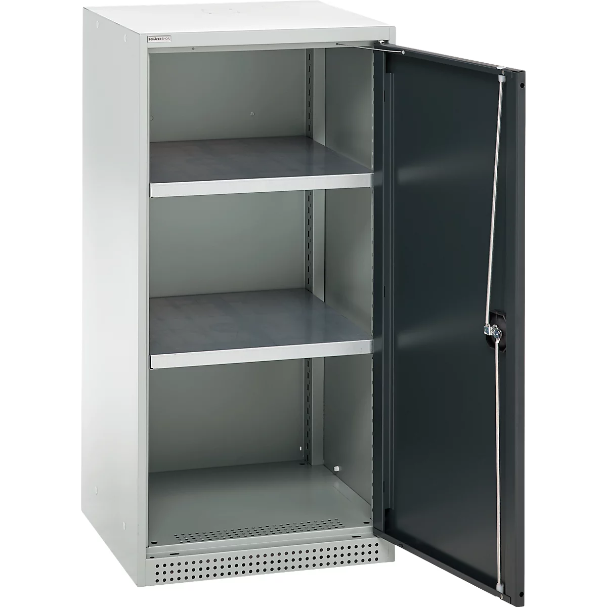 Schäfer Shop Genius armoire à double porte FS, acier, avec trous de ventilation, L 545 x P 520 x H 1105 mm, 3 OH, gris clair/anthracite, jusqu'à 150 kg