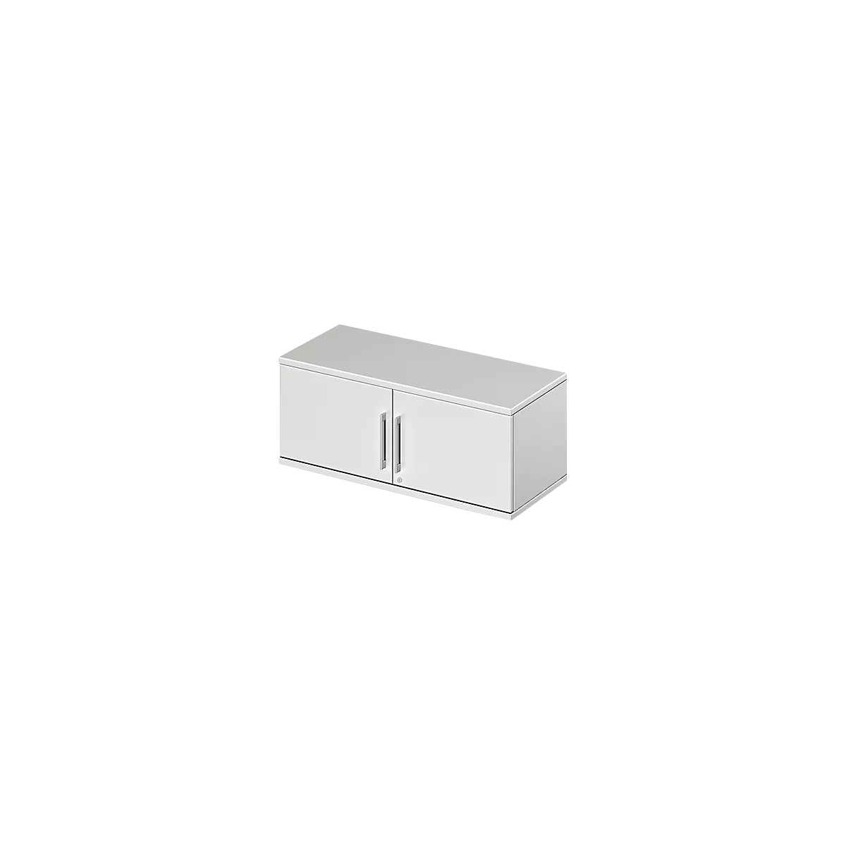 Schäfer Shop Genius Armoire à portes battantes à poser TETRIS WOOD, 1 HC, l. 1000 x H 400 mm, gris clair