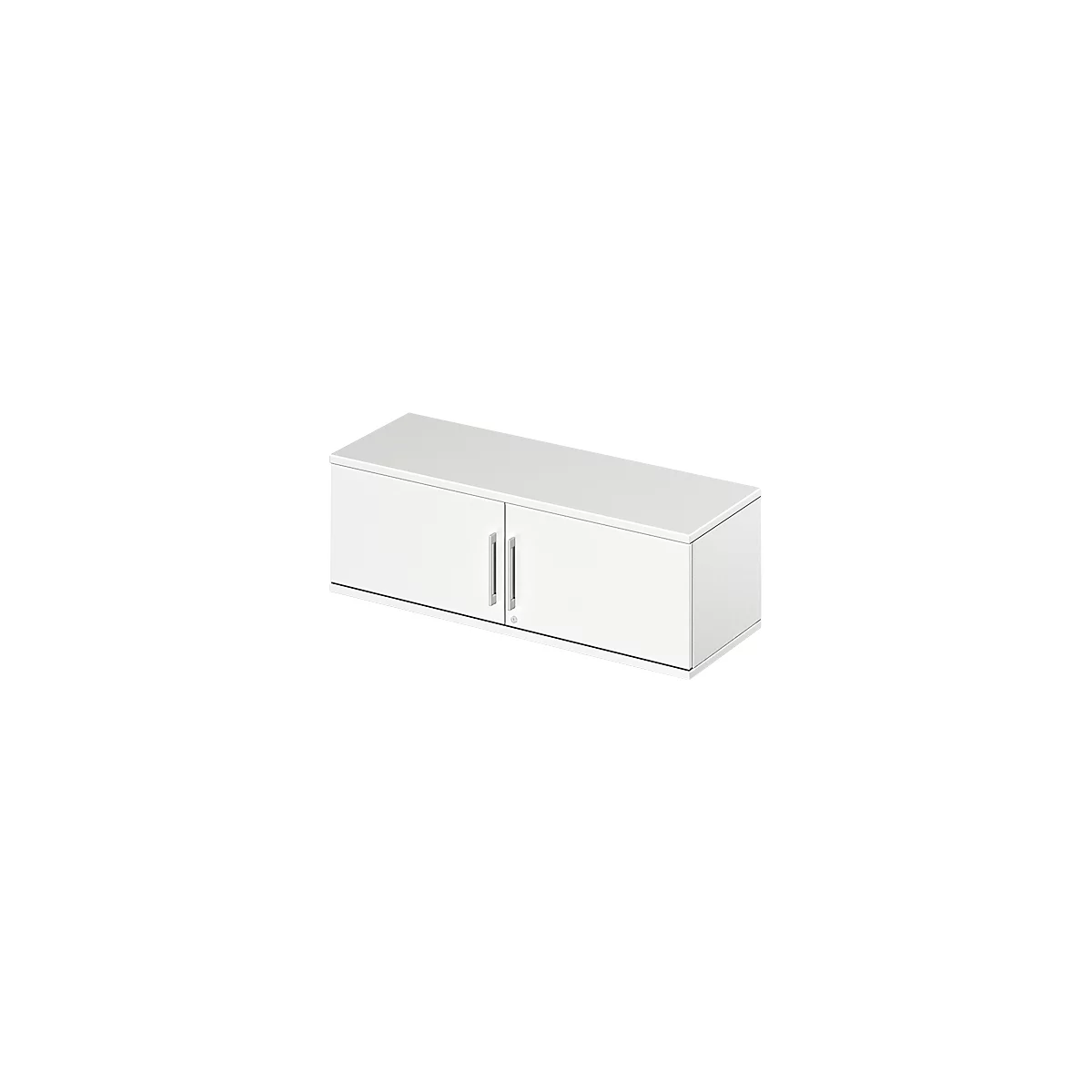 Schäfer Shop Genius Armoire à portes battantes à poser TETRIS WOOD, 1 HC, l. 1200 x H 400 mm, blanc