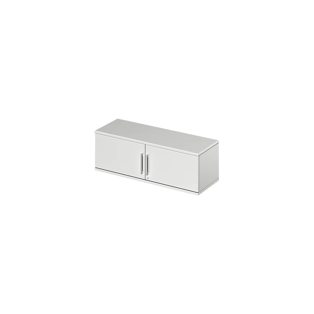 Schäfer Shop Genius Armoire à portes battantes à poser TETRIS WOOD, 1 HC, l. 1200 x H 400 mm, gris clair