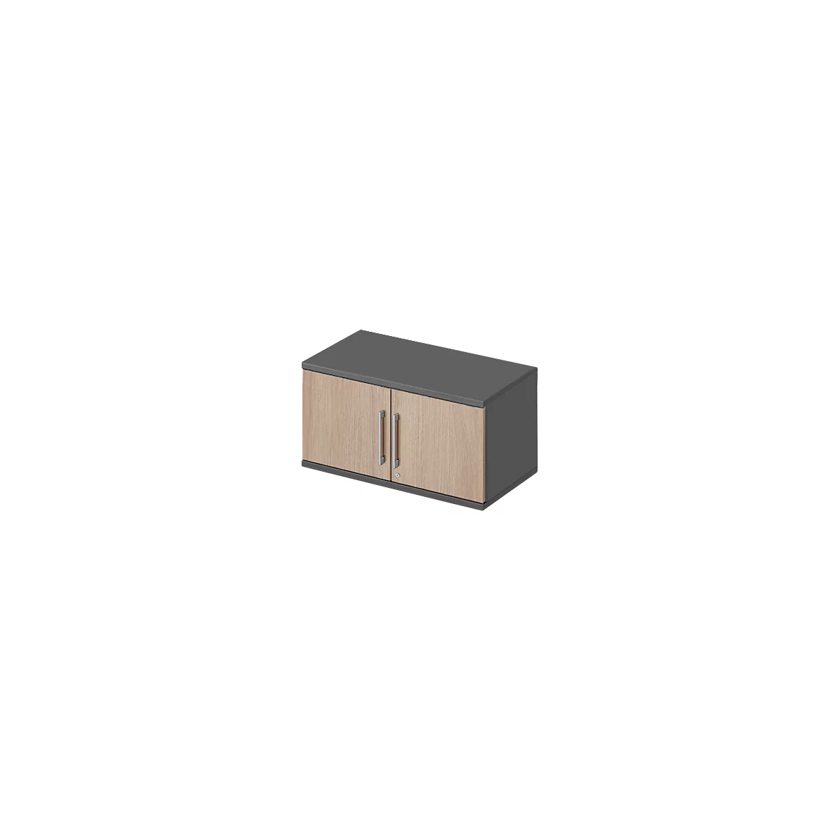 Schäfer Shop Genius Armoire à portes battantes à poser TETRIS WOOD, 1 HC, L 800, graphite/chêne