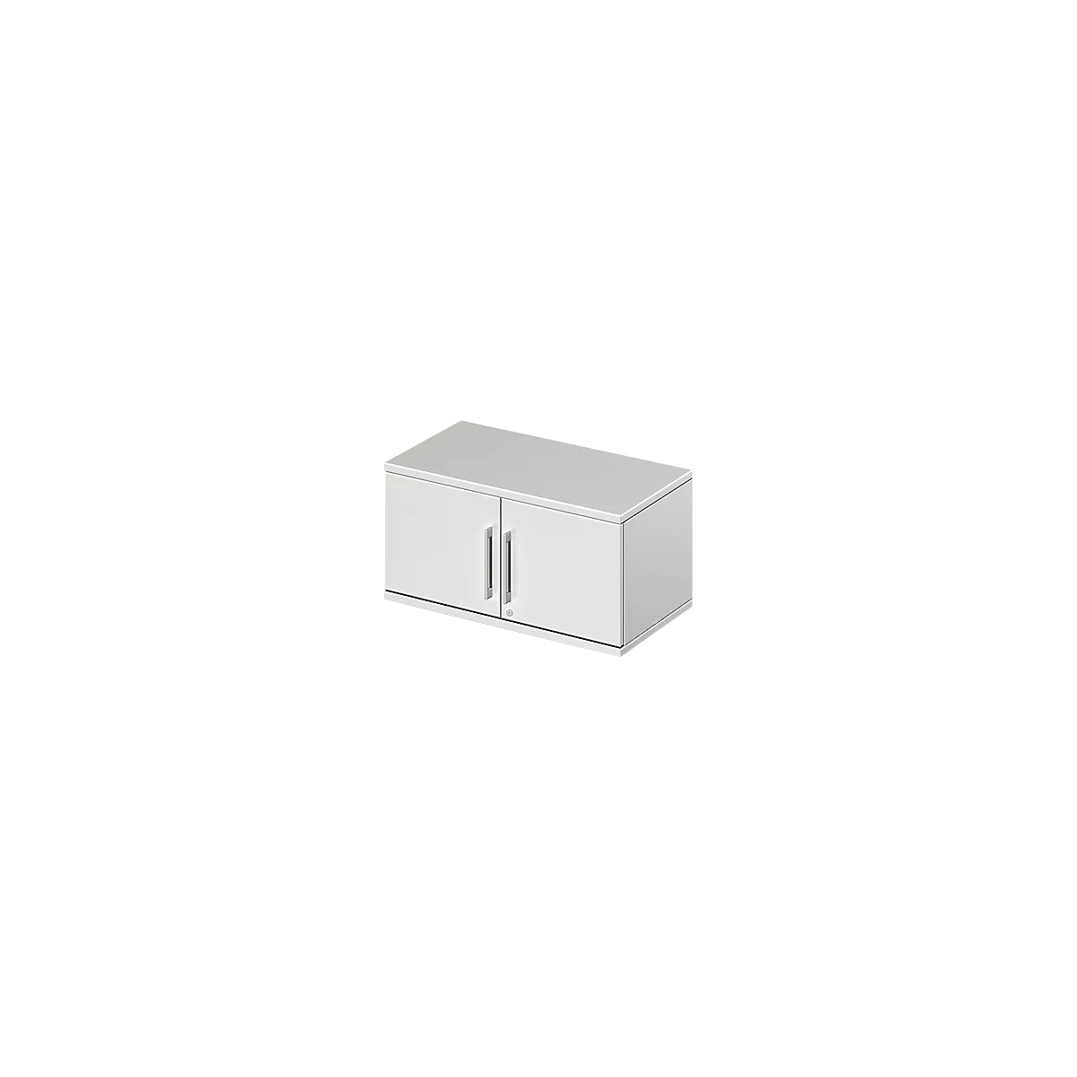 Schäfer Shop Genius Armoire à portes battantes à poser TETRIS WOOD, 1 HC, l. 800 x H 400 mm, gris clair