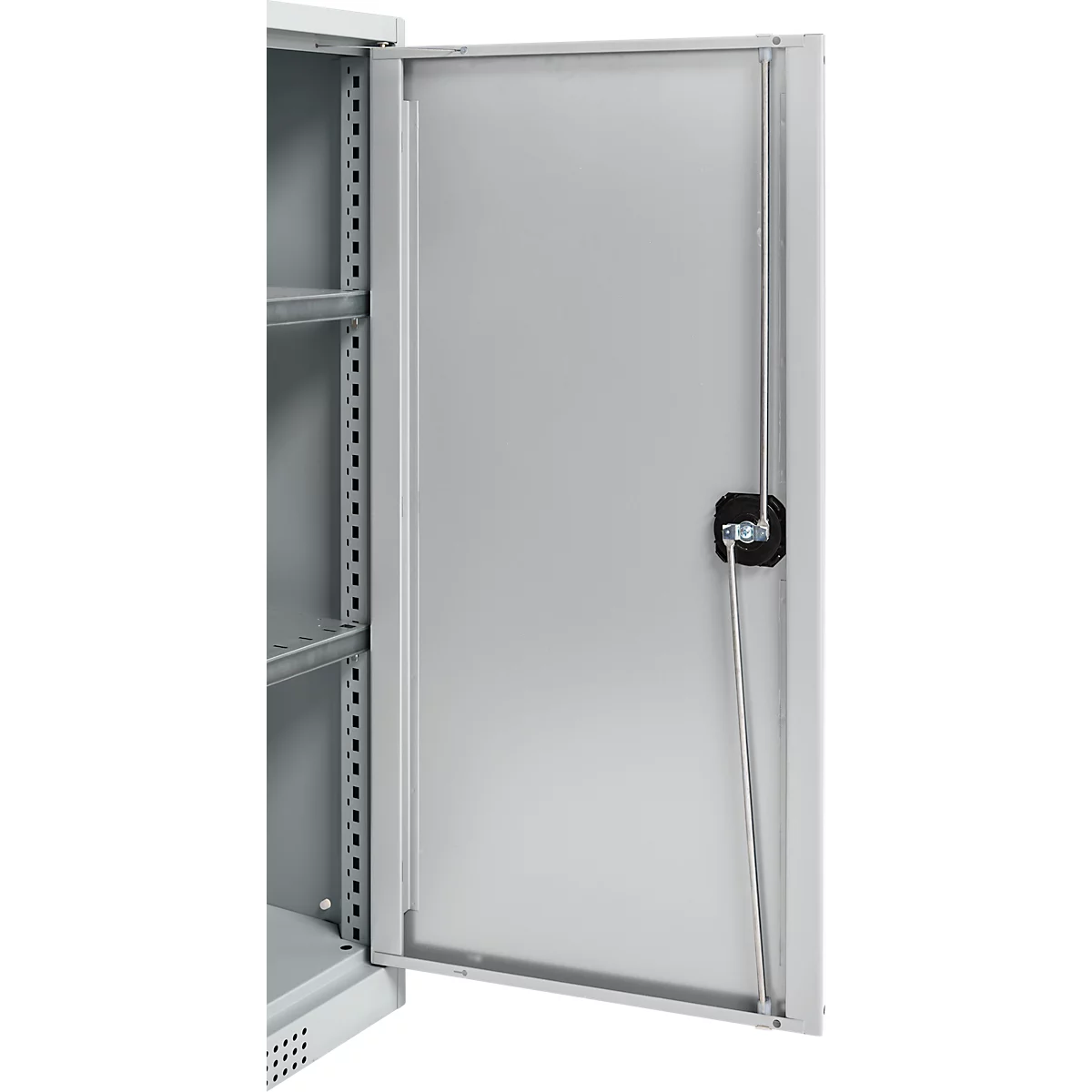 Schäfer Shop Genius Armoire à portes battantes FS, acier, avec trous d'aération, L 1055 x P 420 x H 1105 mm, 3 HC, aluminium blanc/aluminium blanc, jusqu'à 450 kg