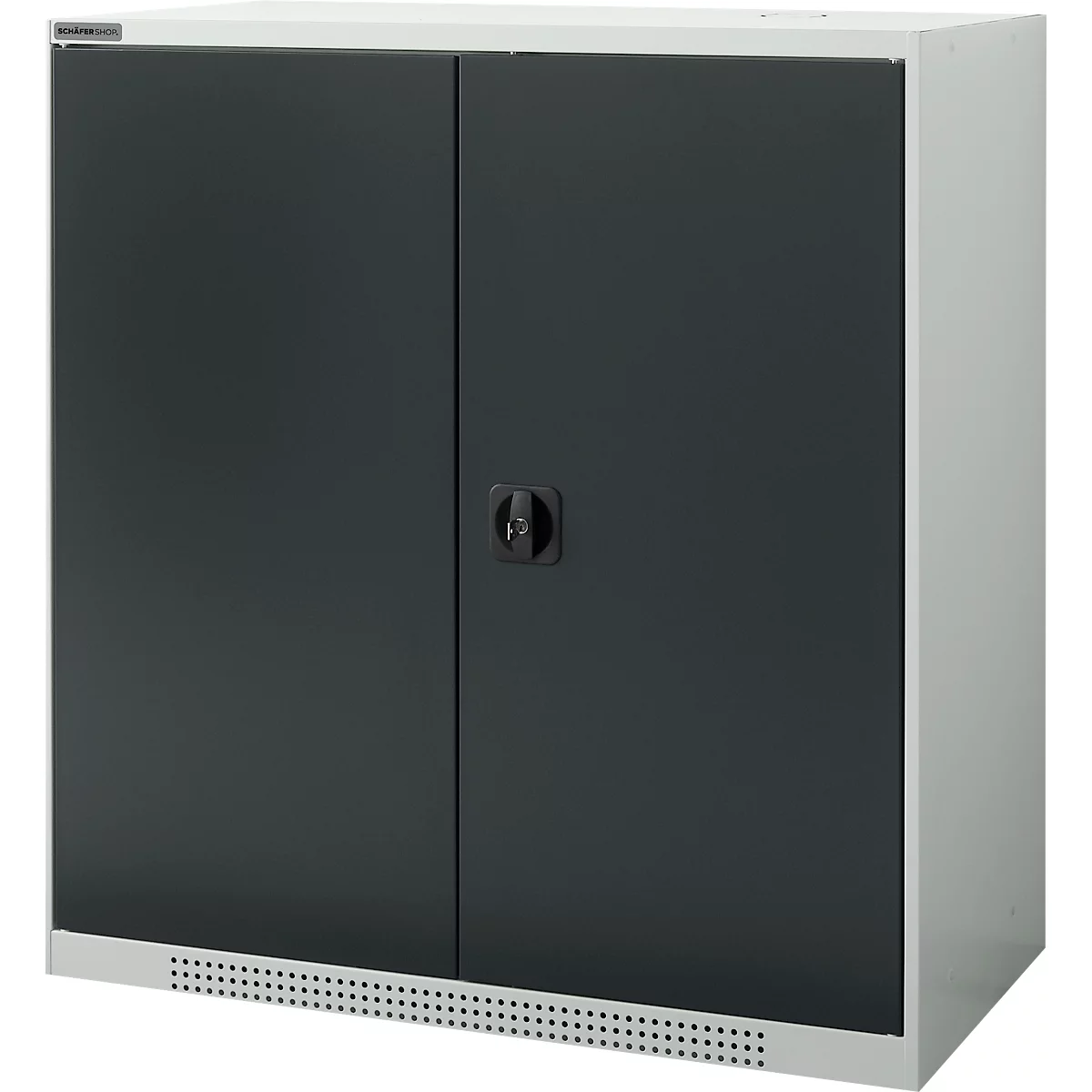 Schäfer Shop Genius Armoire à portes battantes FS, acier, avec trous d'aération, L 1055 x P 420 x H 1105 mm, 3 HC, gris clair/gris anthracite, jusqu'à 450 kg