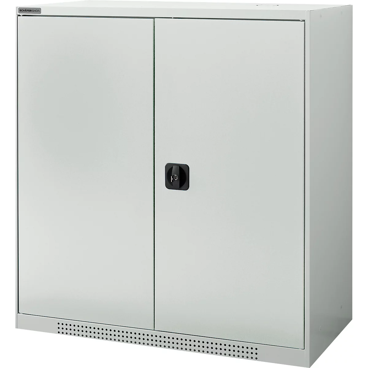 Schäfer Shop Genius Armoire à portes battantes FS, acier, avec trous d'aération, L 1055 x P 420 x H 1105 mm, 3 HC, gris clair/gris clair, jusqu'à 450 kg