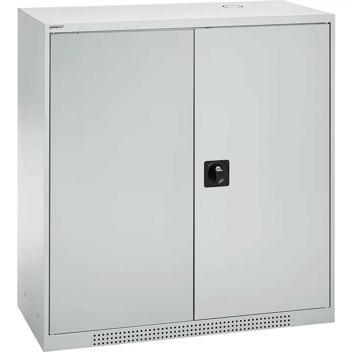 Schäfer Shop Genius Armoire à portes battantes FS, acier, avec trous d'aération, L 1055 x P 420 x H 1105 mm, 3 HC, gris clair/gris clair, jusqu'à 450 kg