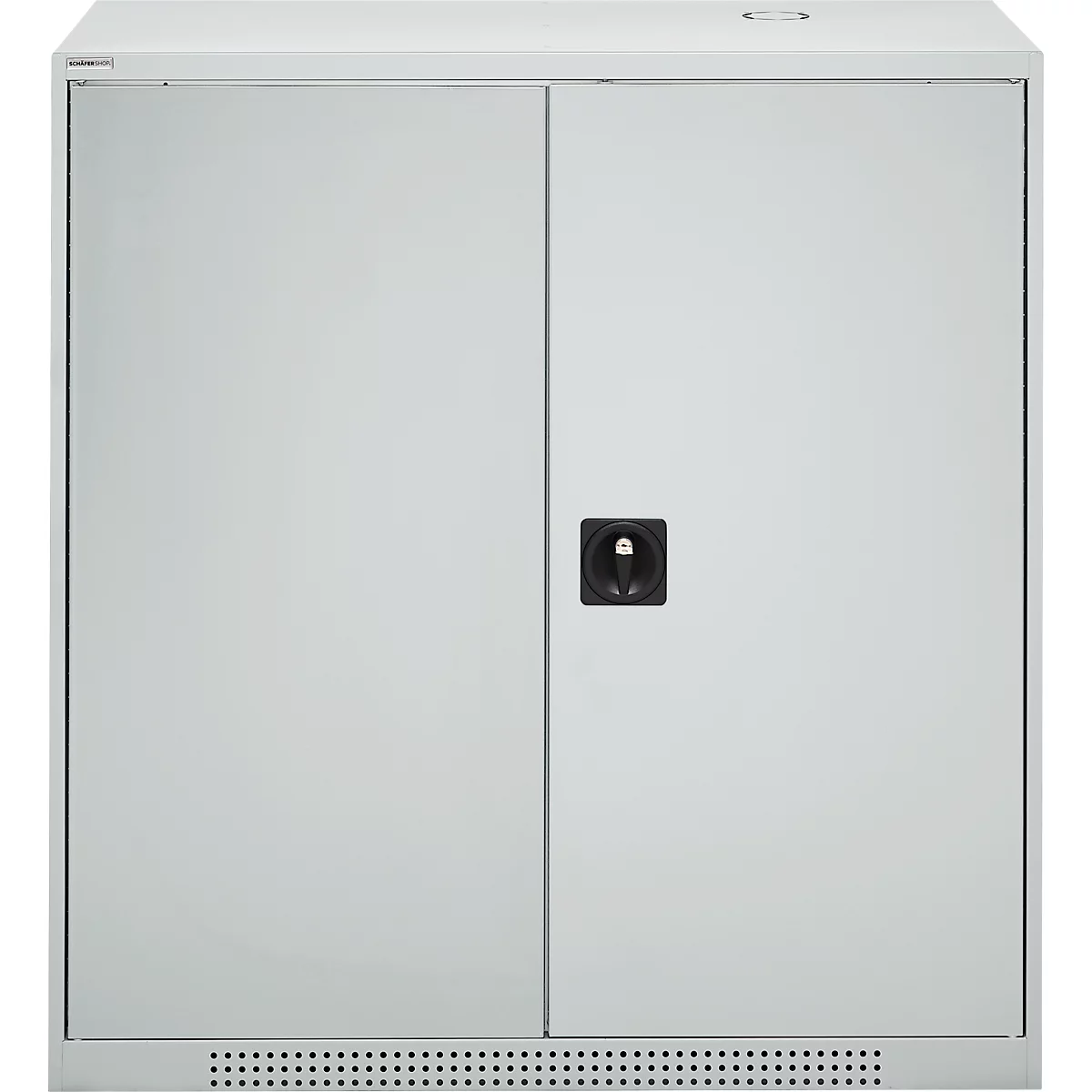 Schäfer Shop Genius Armoire à portes battantes FS, acier, avec trous d'aération, L 1055 x P 420 x H 1105 mm, 3 HC, gris clair/gris clair, jusqu'à 450 kg